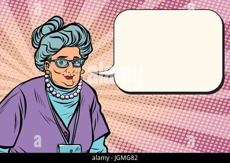 Portrait of a smiling belle femme de race blanche, Granny Illustration de Vecteur