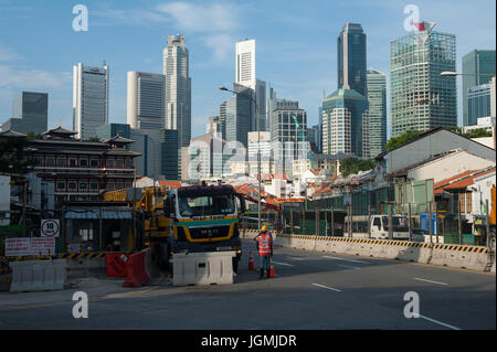 07.07.2017, Singapour, République de Singapour, en Asie - une vue sur les toits de la ville de Singapour avec le quartier central des affaires. Banque D'Images