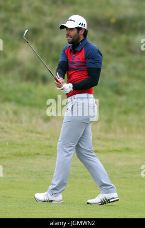 Adrian Otaegui, en Espagne, au cours du quatrième jour de l'Open d'Irlande duty Free de Dubaï au Portstewart Golf Club. APPUYEZ SUR ASSOCIATION photo. Date de la photo: Dimanche 9 juillet 2017. Voir PA Story GOLF Irish. Le crédit photo devrait se lire comme suit : Niall Carson/PA Wire. Banque D'Images