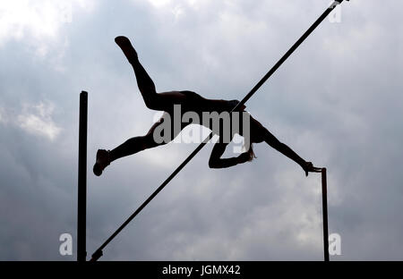 USA's Sandi Morris participe à la perche de la femme au cours de la 2017 London Jeux Anniversaire Muller au stade de Londres. Association de presse Photo. Photo date Dimanche 9 juillet 2017. Crédit photo doit lire Chris Radburn/PA Editorial uniquement, à des fins commerciales, d'être approuvé par British Athletic Banque D'Images