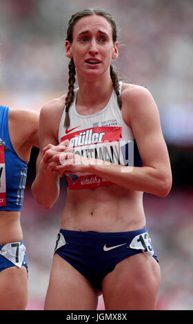 Grande-bretagne Laura Weightman après la 1 Mile féministe au cours de la 2017 London Jeux Anniversaire Muller au stade de Londres. Association de presse Photo. Photo date Dimanche 9 juillet 2017. Crédit photo doit lire Chris Radburn/PA Editorial uniquement, à des fins commerciales, d'être approuvé par l'Athlétisme britannique Banque D'Images