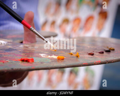 David Henty - artiste peintre de premier plan dans la célèbre peinture de Saltdean copies d'oeuvres célèbres. Banque D'Images