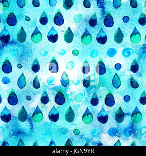 Motif de fond transparente d'abstract blue waterdrops Banque D'Images