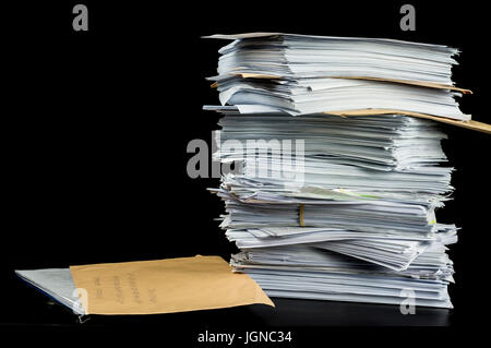 Gros tas de paperasse close up shot Banque D'Images