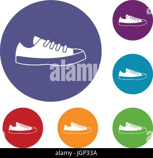 Sneakers icons set Illustration de Vecteur