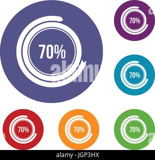 Signer 70 charger icons set Illustration de Vecteur