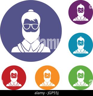 Homme Hipsster icons set Illustration de Vecteur