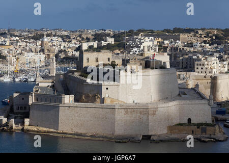 Fort St Angelo, Vitgateiosa, Birgu, les trois villes, Malte Banque D'Images