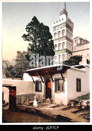 La mosquée Sidi Abder Rhaman. Alger. Algérie (ca.1899). Impression Photochrome. Partie d'un album de photos couleur. Banque D'Images