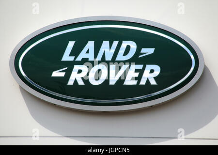 Chelmsford, Essex - 26 juin 2017, Land Rover voiture sign Banque D'Images