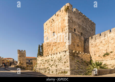 La Citadelle ( Tour de David ) près de la porte de Jaffa, dans la vieille ville de Jérusalem, Israël. Banque D'Images