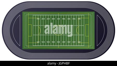 American Football Vue d'en haut. Vector Illustration. Illustration de Vecteur