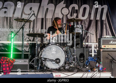 Le légendaire groupe de punk D.O.A est ressuscité et les roches le Khatsahlano Festival, Kitsilano, Vancouver, Colombie-Britannique, Canada. Banque D'Images