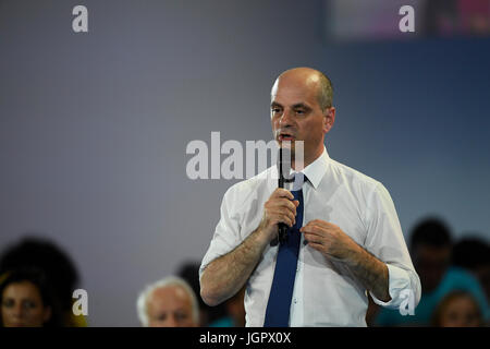 Paris, France. 8e juillet, 2017. Le ministre de l'éducation français Jean-Michel Blanquer prononce une allocution lors d'une réunion de la République en Marche (REM) parti politique à Paris le 8 juillet 2017 Photo : François pauletto/Alamy Live News Banque D'Images