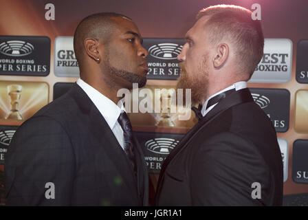 Monaco, Monaco. 08 juillet, 2017. Monaco, Monte Carlo - Juillet 08, 2017 Super Série mondiale de boxe : Projet de Gala et tirer pour le trophée avec Muhammad Ali Yunier Dorticos et Dimitry Kudryashov pour le concours de Cruiserweight | Verwendung weltweit Credit : dpa/Alamy Live News Banque D'Images