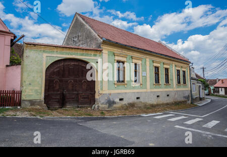 Maisons traditionnelles de Saxons de Transylvanie de Sibiel petit village de Saliste située dans région de Transylvanie en Roumanie Banque D'Images