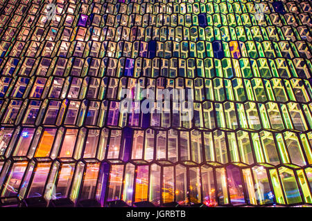 Libre d'Harpa Concert Hall Building à Reykjavik, Islande Banque D'Images