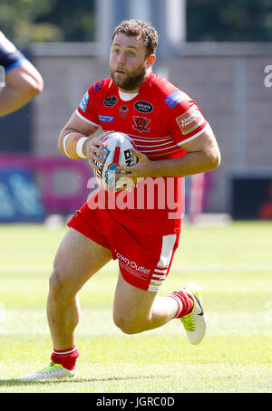 Salford Red Devils' Oeal Krasniqi en action contre Salford Red Devils, au cours de la Super League Betfred match au stade AJ Bell, Salford. Banque D'Images