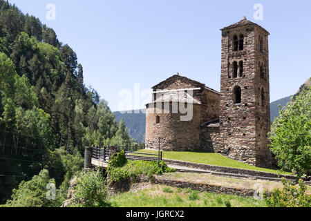 Església de Sant Joan de Caselles est une église à Canillo, Andorre. Banque D'Images