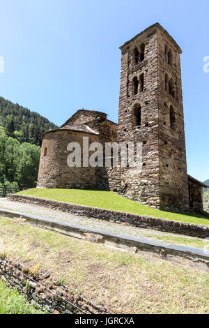 Església de Sant Joan de Caselles est une église à Canillo, Andorre. Banque D'Images