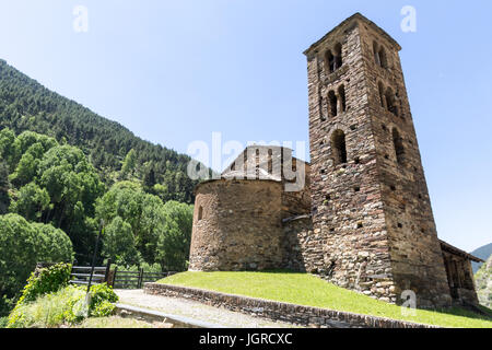 Església de Sant Joan de Caselles est une église à Canillo, Andorre. Banque D'Images