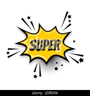 Texte Comic speech bubble pop art super Illustration de Vecteur