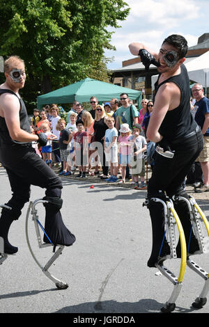 Animations de rue dans le cadre de la célébration du Festival du maire de Norwich, Royaume-Uni, Juillet 2017 Banque D'Images