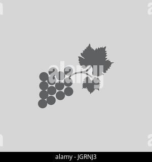 Icône Raisin Fruits Aliments ossature isolé sur fond gris Illustration de Vecteur