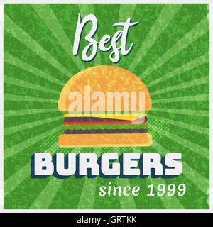 Pour l'affiche de vecteur ad burgers Illustration de Vecteur