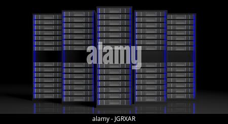 Les unités de stockage serveur ordinateur isolé sur fond blanc. 3d illustration Banque D'Images