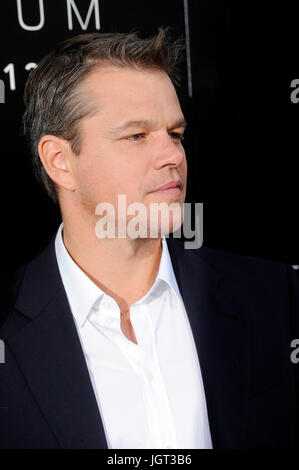 L'acteur Matt Damon arrive Los Angeles Premiere 'Elysium' Regency Village Theatre Août 7,2013,Westwood en Californie. Banque D'Images
