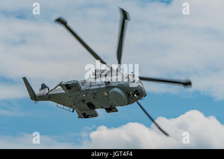 Une Marine royale britannique Agusta Westland Merlin HM2 hélicoptère à la Journée de l'air de Yeovilton, Royaume-Uni le 8 juillet 2017. Banque D'Images