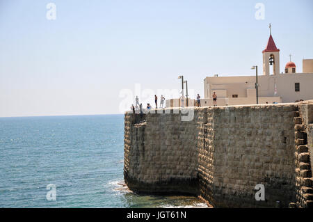 Israël, Acre, 18e siècle, l'église de Saint-Jean-Baptiste, situé à l'intérieur de la ville fortifiée d'Acre - la capitale maritime du royaume des Croisés et t Banque D'Images