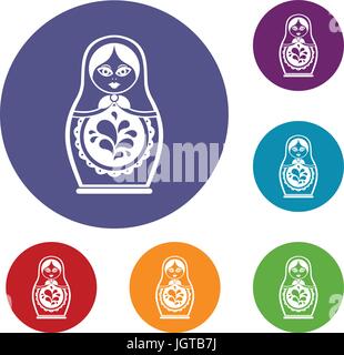 Matrioshka icons set Illustration de Vecteur