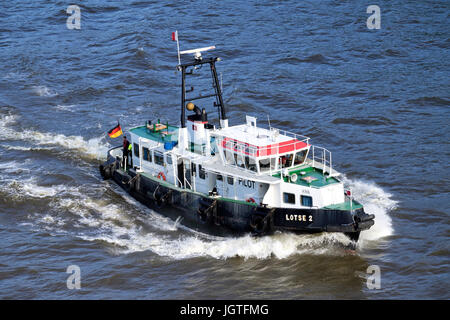 Bateau-pilote LOTSE 2 Hambourg sur l'Elbe Banque D'Images