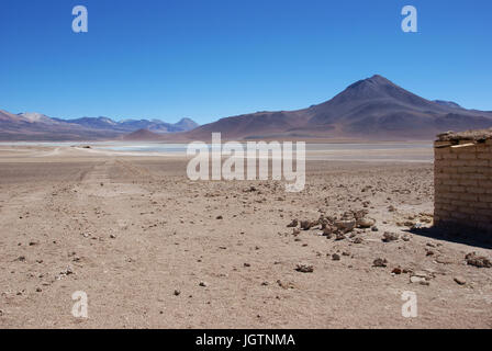 Laguna Blanca, les réserves de la faune andine Eduardo Abaroa, Désert de Lipez, Département de Potosí, Province Sud Lipez, La Paz, Bolívia Banque D'Images