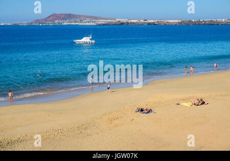 Playas de Papagayo, Playa de la Cera, l'une des 6 plages de Papagayo à Punta Papagayo, Playa Blanca, Lanzarote, Canary Islands, Spain, Europe Banque D'Images