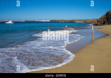 Playas de Papagayo, Playa de la Cera, l'une des 6 plages de Papagayo à Punta Papagayo, Playa Blanca, Lanzarote, Canary Islands, Spain, Europe Banque D'Images