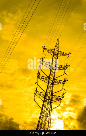 Pylône de l'électricité. Banque D'Images