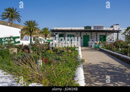 Restaurant Casa Emiliano, maison typique des Canaries à Lanzarote, l'île de Lanzarote, Canaries, l'Europe Banque D'Images