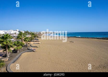 Playa Matagorda, grande plage de Matagorda, Puerto del Carmen, Lanzarote, îles Canaries, Espagne, Europe Banque D'Images