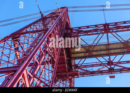 La suspension Bizkaia pont transbordeur (Puente de Vizcaya) à Portugalete, Espagne Banque D'Images