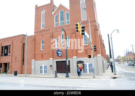 ATLANTA, Georgia, UNITED STATES l'accueil d'Ebenezer Baptist Church où Martin Luther King Jr. a prêché. Banque D'Images