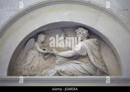 Saint Matthieu l'Évangéliste représenté dans le Antecabildo dans la Cathédrale de Séville (Catedral de Sevilla) à Séville, Andalousie, espagne. Banque D'Images