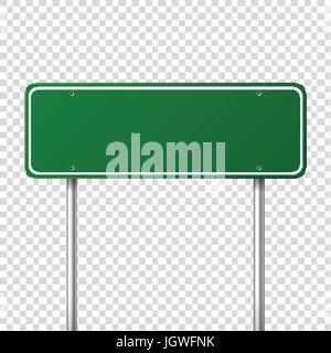 Green Road traffic sign. Carte vierge avec place pour le texte.immersive. Informations isolées signe. Direction. Vector illustration. Illustration de Vecteur