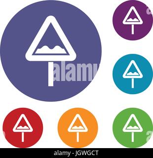 Panneau de signalisation triangulaire inégale icons set Illustration de Vecteur