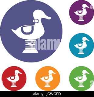 Printemps canard voir vu icons set Illustration de Vecteur