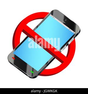 N'utilisez pas d'interdiction du smartphone sign vector Illustration de Vecteur
