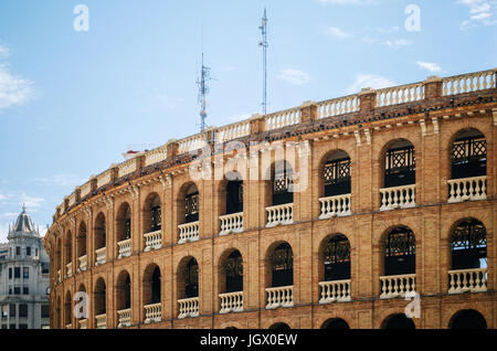 Arène Plaza de Toros à Valence, en Espagne. D'intérêt local Banque D'Images