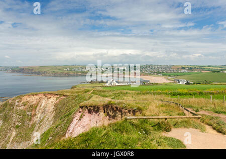 La côte entre Hope Cove et Thurlestone sur le South West Coast Path dans le Devon Banque D'Images